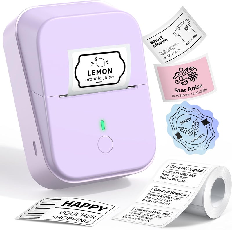 ETIKEZ PM260 Label Maker Machine with Tape, 2 Inch Label Tape Maker Bluetooth Label Printer, Inkless Portable Label Maker for Home, Kitchen, School, Office Organization, Purple - Image 1